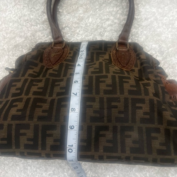 FENDI Tobacco Zucca Chef De Jour Canvas/Leather Medium Tote Bag - Picture 10 of 16